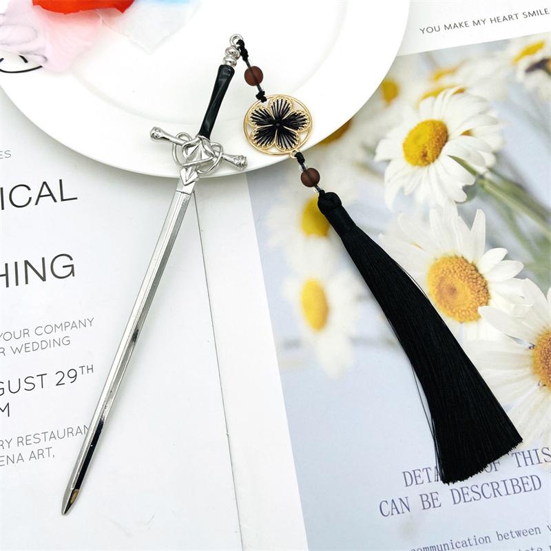 New Antique Metal Sword Hairpin Women's Fashion Chinese Simple and Creative Pan Hairpin Jewelry Temperament Headwear Accessories