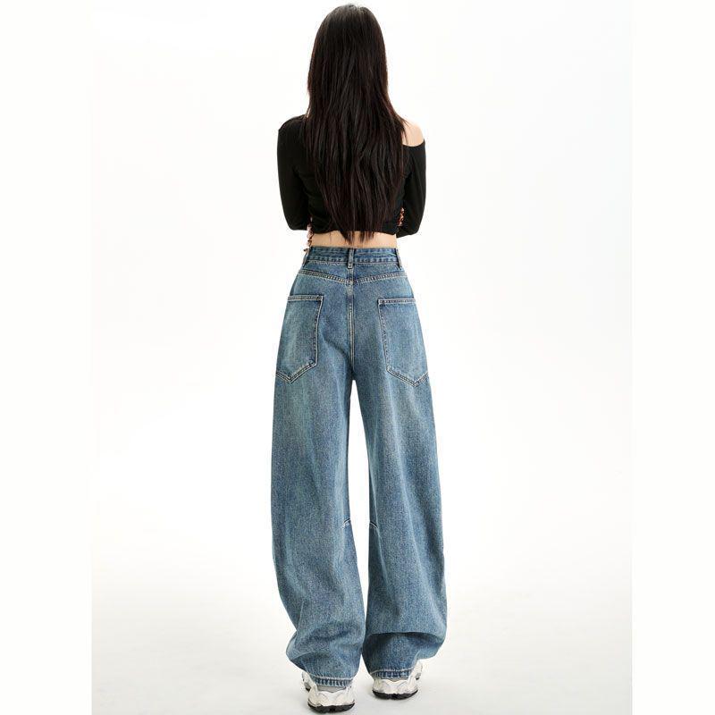 New American Retro Wide-Leg Casual Pants with Pocket Design