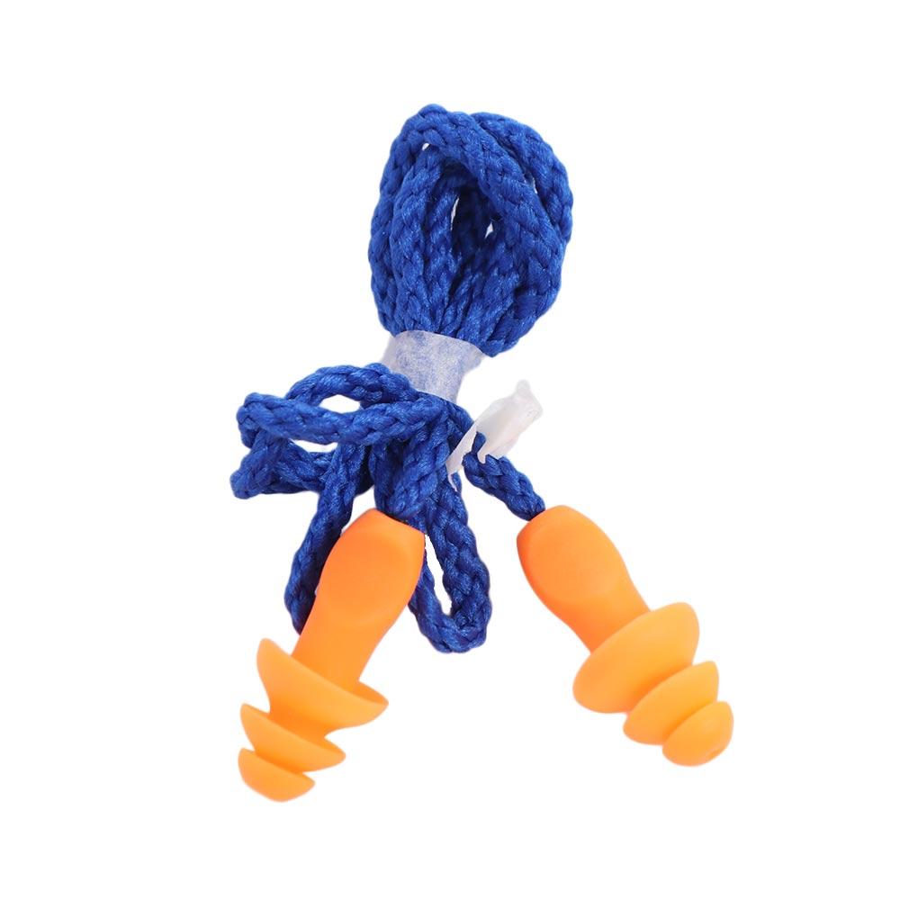 10PCS Corded Silicone Noise Earplug Tapered Ear Plugs Swimming Insulation Earplug  Sleep Aid
