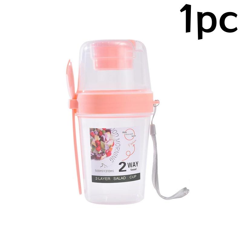 

1/2/3 шт. Завтрак Фрукты Овсянка Йогурт Салат Чашка С Крышкой Ложка Фитнес Жир Обезжиренный Двойные Слои Герметичный Хранение Пищи Bento Box