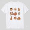 Autumn Harvest Pumpkin And Fall Foliage Collection Minimalist Design T-shirt