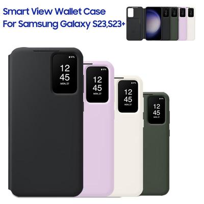 S-View peňaženkové puzdro s preklopom pre Samsung Galaxy S23 S23+ S23 Plus SM-S911B SM-S916B Puzdro na telefón Smart View