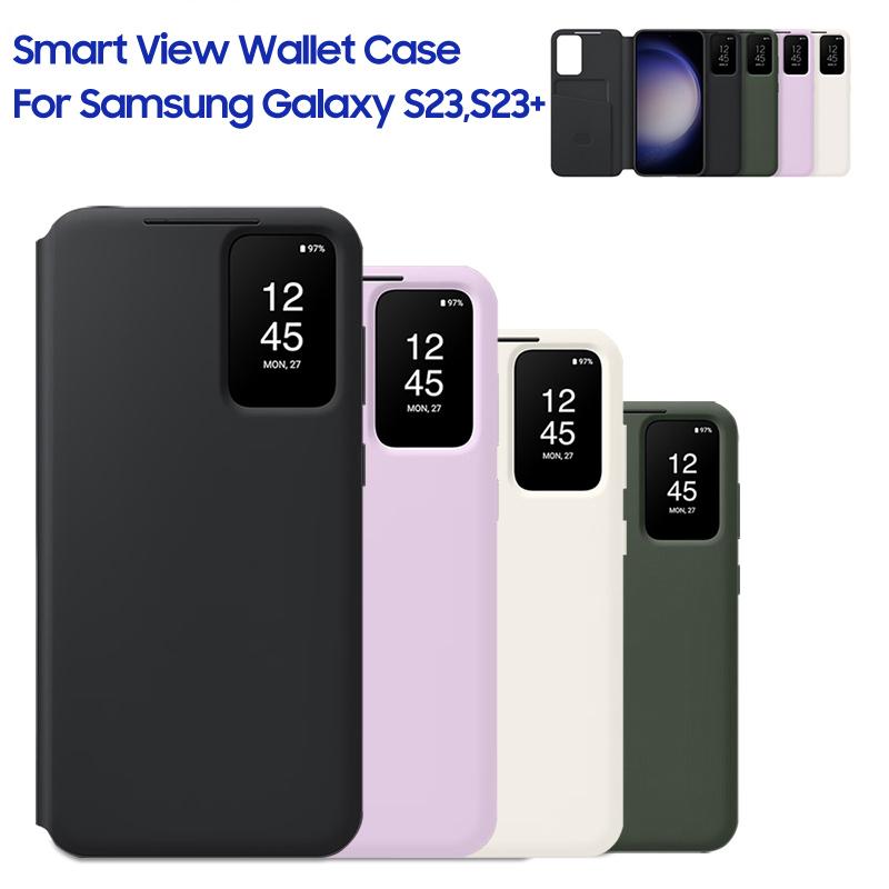 S-View Wallet Flip Case For Samsung Galaxy S23 S23+ S23 Plus SM-S911B SM-S916B Smart View Phone Case Cover