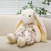 Plush Bunny Toy With Long Ears And Flower Dress For Kids Birthday Gift