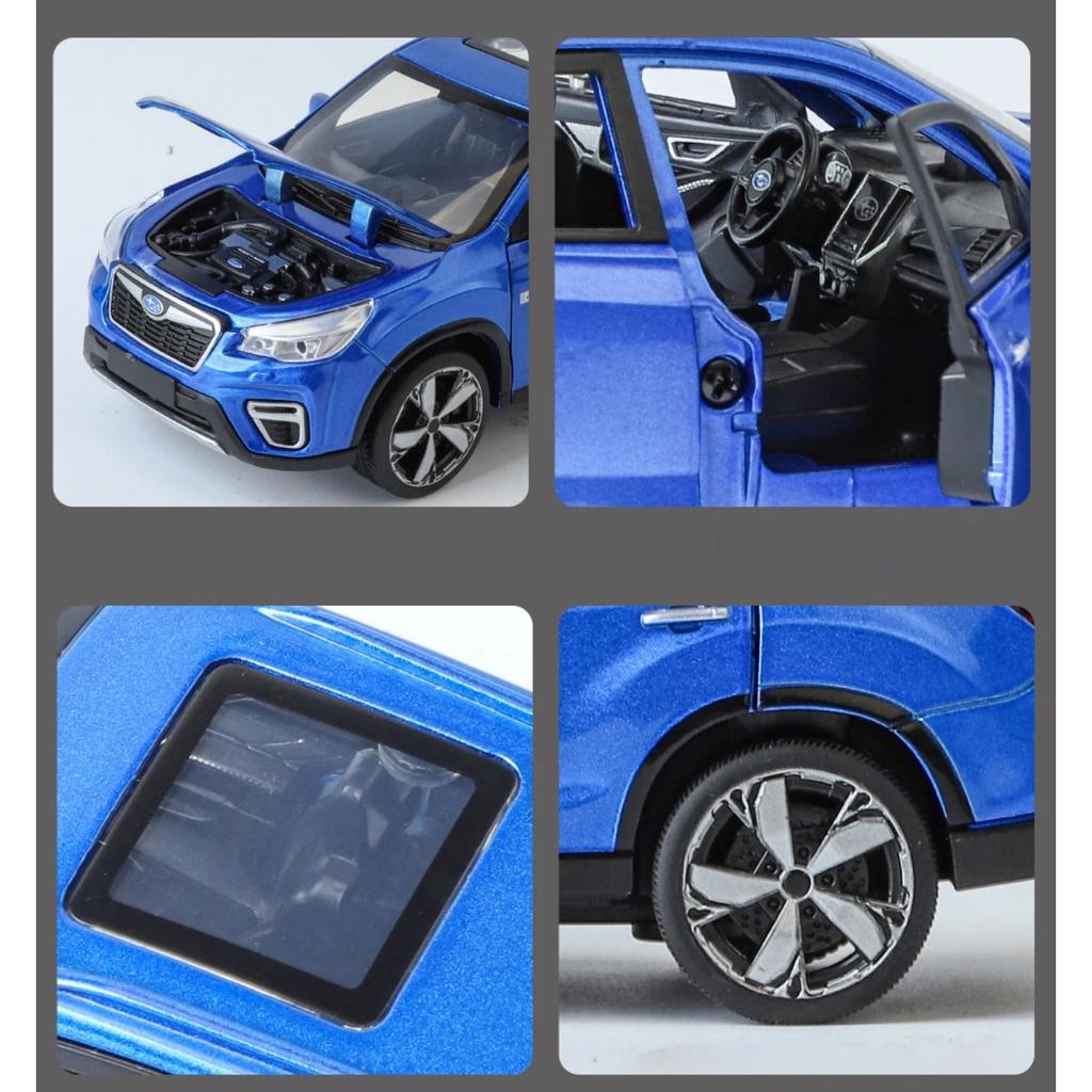 1/30 Subaru Forester SUV Alloy Muscle Car Model Sound and Light Pull Back Children's Toy Collectibles Birthday Gift