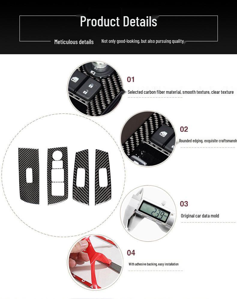 Mazda CX-9 Carbon Fiber Interior Gear Door Console Panel Stickers