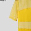 INCERUN Summer Men O Neck Short Sleeve Mesh See Through Patchwork T-shirts Tops