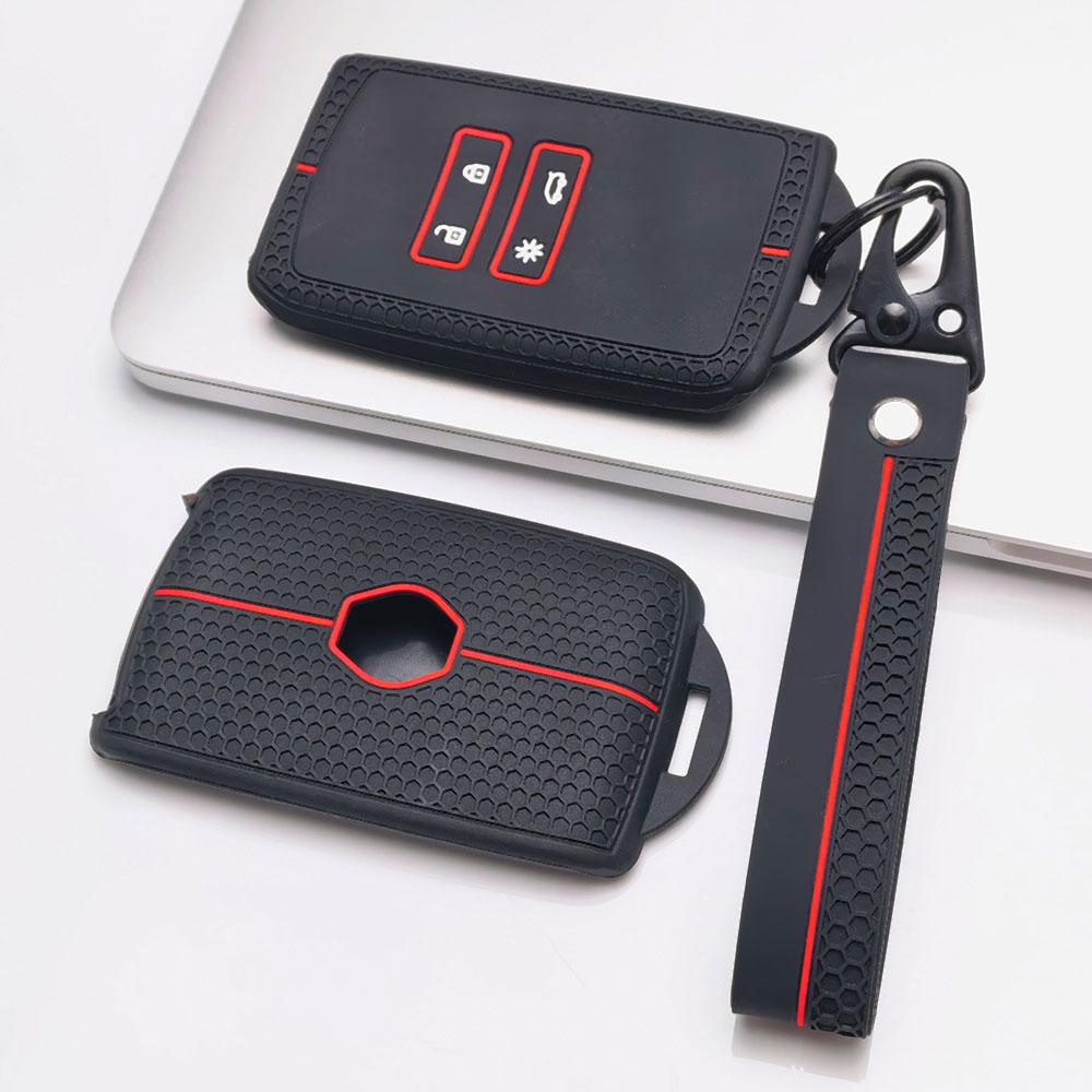 Key Cover for Renault Koleos Kadjar Arkana Clio Megane Captur Zoe Scenic with Keychain Anti-Scratch Guard Shockproof Protection Soft Grip Texture