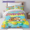 Scoobydoo Pattern Bedding Set Quilt Cover Pillowcase Home Decor Gift (1 * duvet cover + 2 * pillowcase, without core)