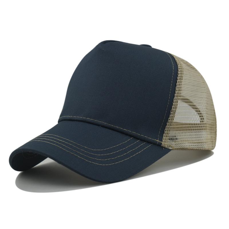 Custom Logo Basic Color Matching 5 Panel Mesh Hat For Women Summer Sunshade Breathable Baseball Caps Outdoor Sport Truck Dad Cap