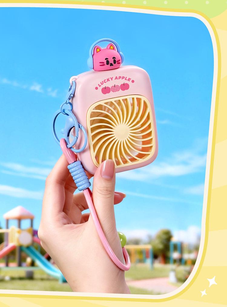 Dopamine Cartoon USB Rechargeable Silent Mini Handheld Fan with Long Battery Life