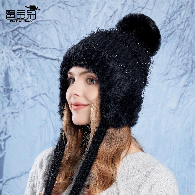 Herbst und Winter Outdoor Kälteschutz und Wärme großer Kopfumfang Pullovermütze Fleece Ohrenschutz Mode Strickwollmütze Kinder