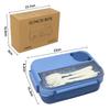 1300ml Plastic Lunch Box 4 Grid Sauce Dish Microwave Safe Bento Box with Spoon Fork Knife Portable Student Office Food Container