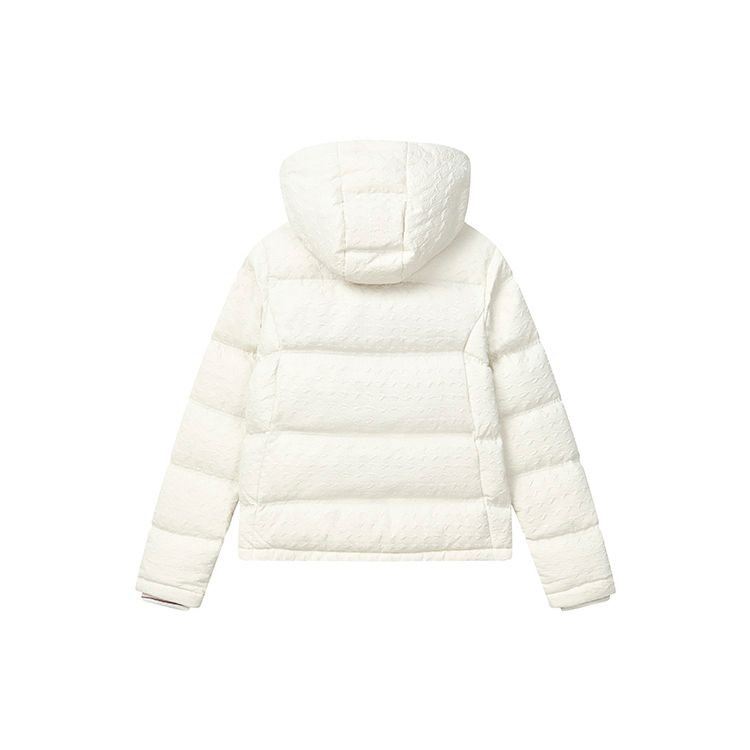 Fila Simple Solid Color Hooded Casual Commuter Warm Down Jacket Women Outerwear Steam-White F11W241909FIV