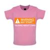 Warning May Start Talking About Auto - Kids Baby Kids Boys Girls Unisex T-Shirt / Bodysuit - Love Fan