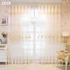 1PC LOZUJOJU French Luxury Lace Relief Embroidered Translucent Sheer Curtain 260cm Height Tulle for Living Room Bedroom Window Decoration Home Decor