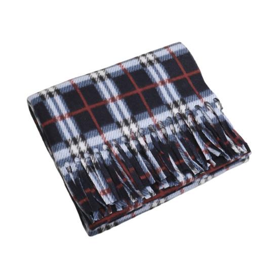 Double-Sided Velvet Scarf with Tassel Decoration Plaid Print Autumn Winter Warm Cashmere-like Scarf Fashion Accessory