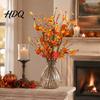 Fall Harvest Home Decor 19.7Inch Artificial Berries Maple Leaf Pumpkin Floral Stems Branches Decorations Thanksgiving Table for Autumn Weeding
