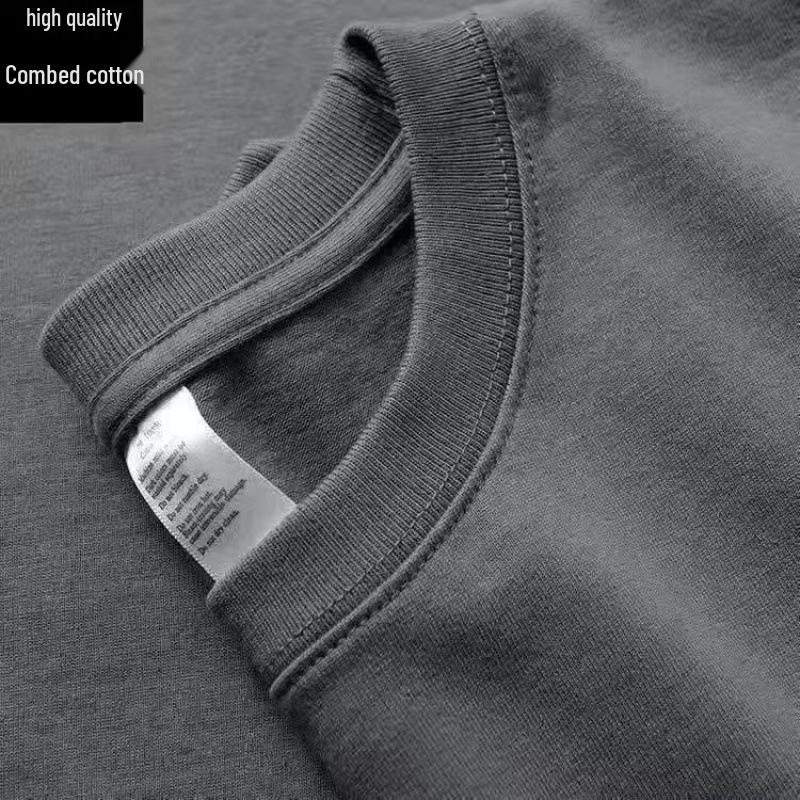 Pure Cotton Long Sleeve White Crew Neck Shirt, Non-See-Through, Loose Fit for Men and Women