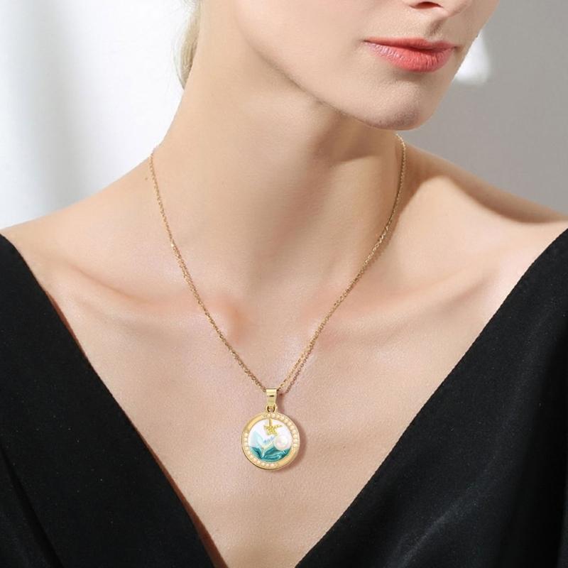 Artistic Blossomy Bivalve Charm Necklace 10 Artisanal Designs Additional Metal Mixture Jewelry Perfect For Gifting Instances