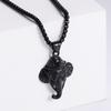 Rock Pendant with Chain Gothic Sweater Necklace Portable Punk Elephant Necklace  Daily Wear