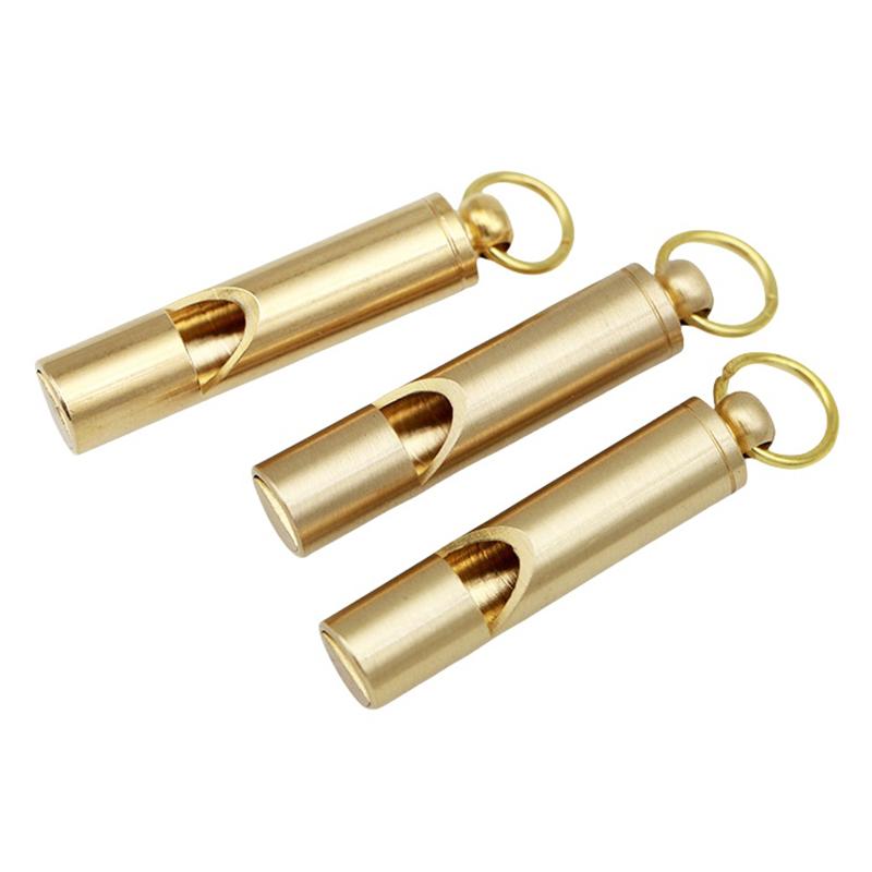 Brass Whistle High Decibel Portable Outdoor Whistle Hiking Camping Life-Saving Whistle Referee Training Whistles Outdoor Gadgets