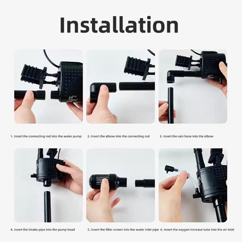 Aquarienfilter mit Wasserreinigung Aquarienpumpe Biochemischer Filter Geräuscharm Interner Filter zur Sauerstoffanreicherung