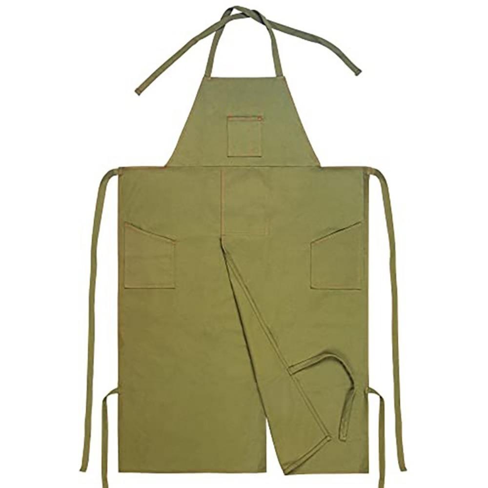 

3 Pockets Split Leg Apron Adjustable Gardening Pinafore Full Coverage Pottery Apron 3 Pockets зелёный