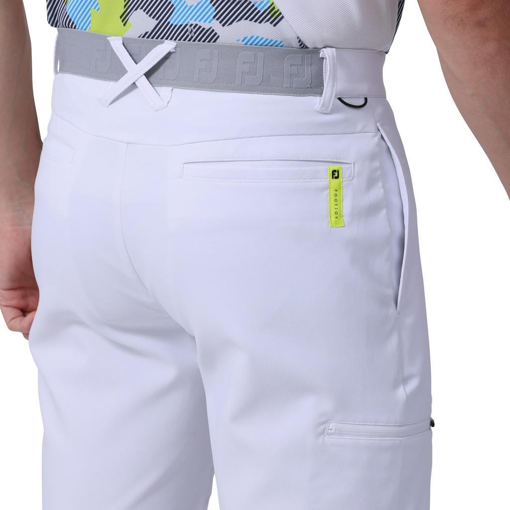 FootJoy TWINSOF Water-Repellent Cargo Shorts, White, Men's, Medium, FJ-S24-P05, 81899-M