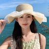 Mesh Bow Lace Straw Hat Children's Summer Big Brim Sun Protection Sun Hat Seaside Beach Vacation Sun Hat
