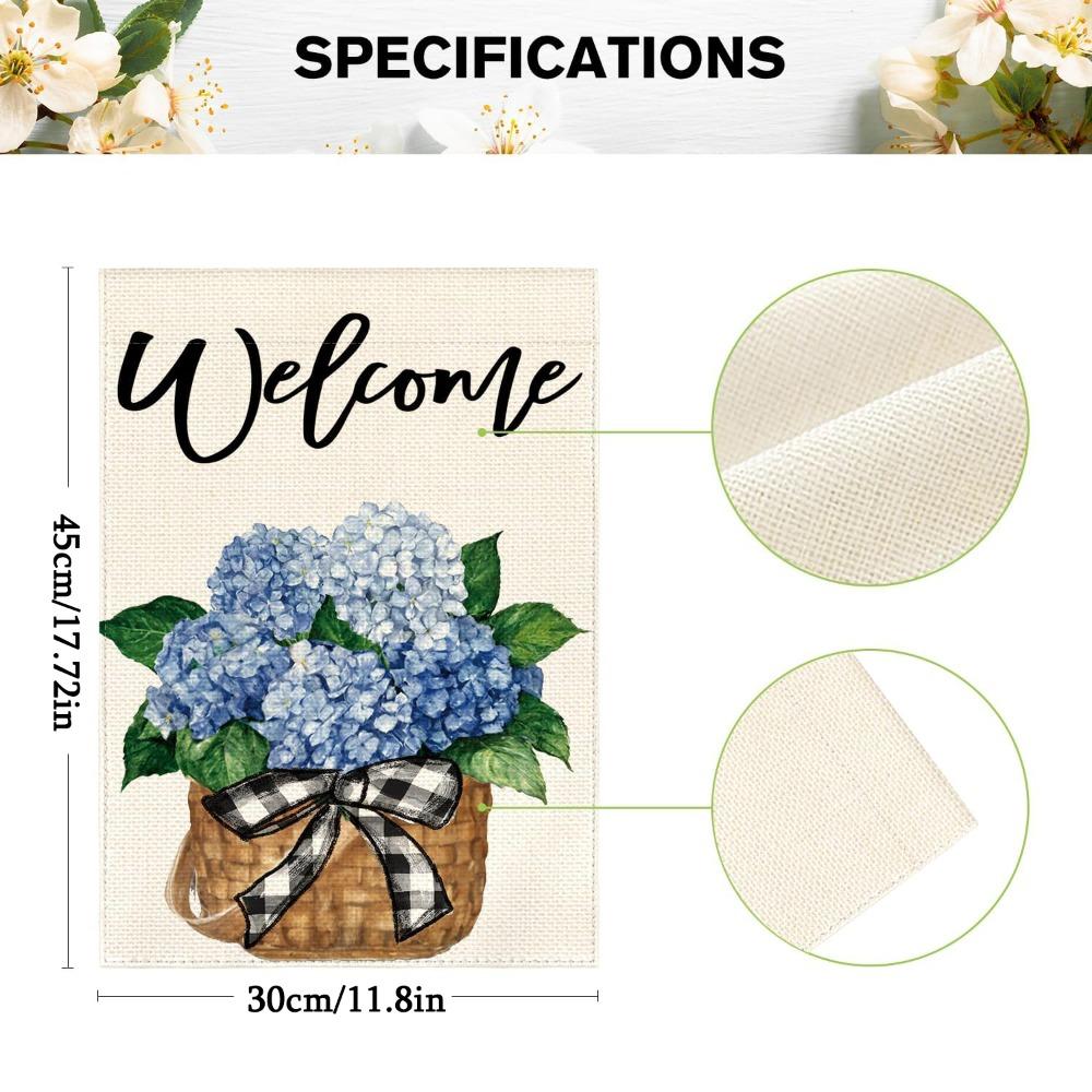 2pcs Hydrangea Spring Summer Garden Flag Inch Double Sided Outside Floral Welcome Yard Outdoor Flag 2pcs