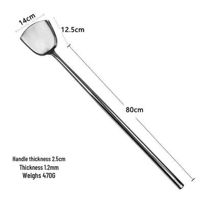 Chef's Stainless Steel Long-Handle Stir-Fry Spatula