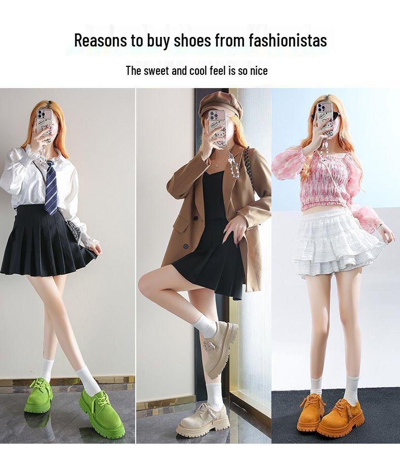 Dámské mokasíny na silné podrážce v britském stylu pro rok 2025: Trendy Dopaminové nízké boty na podzim a zimu