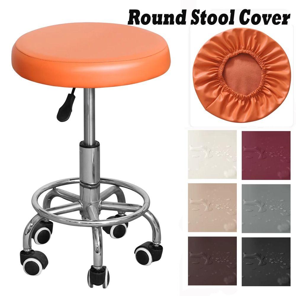 PU Leather Rotating Chair Slipcover Waterproof Bar Stool Chair Cover  for Restaurant Hotel