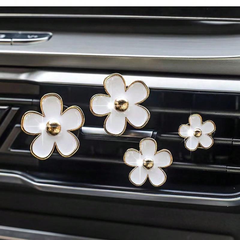 4-Piece Car Air Vent Scented Clip for Vehicle Air Conditioning Vents Flower Decoration Clip