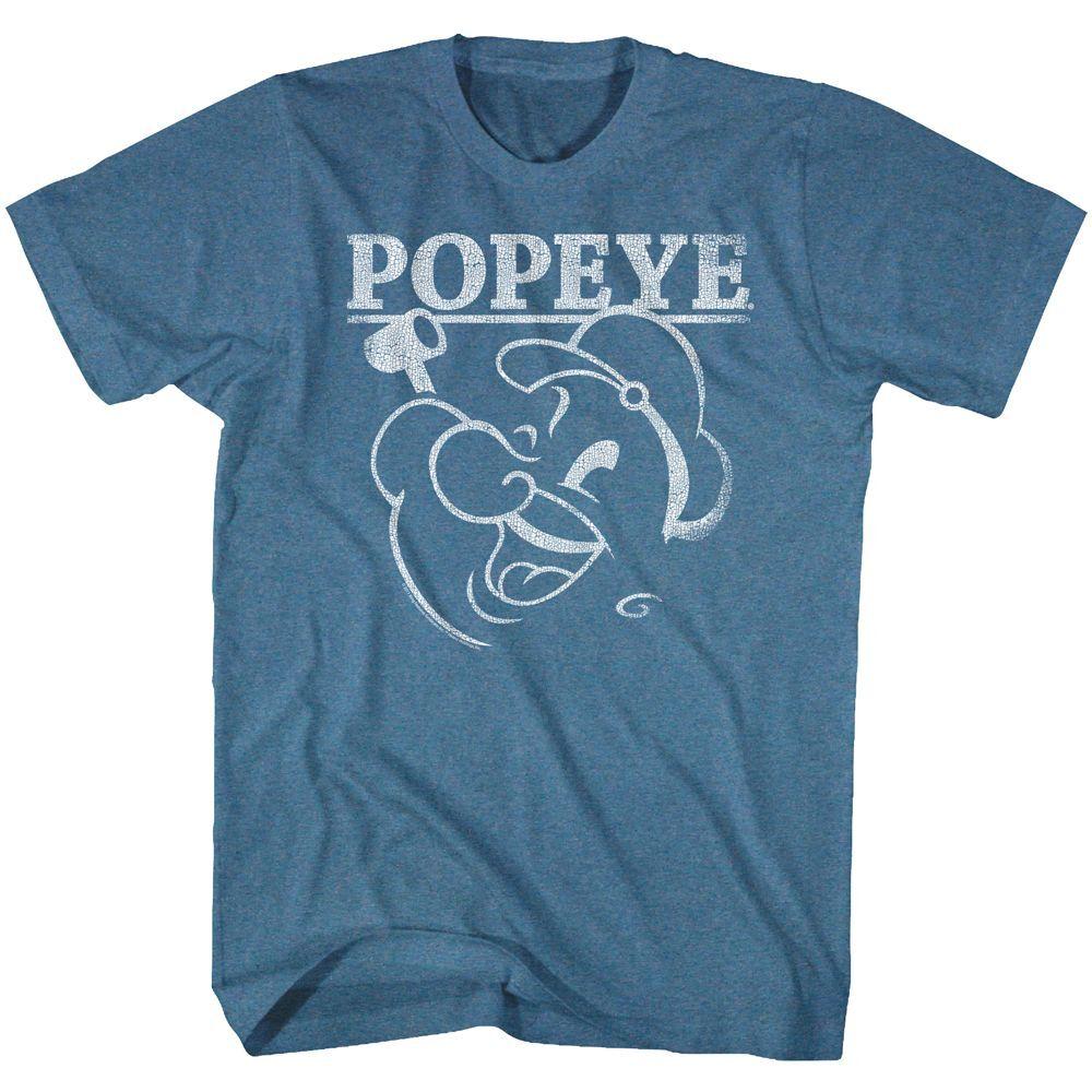 Popeye Outline Short Sleeve Heather Adult T-shirt S