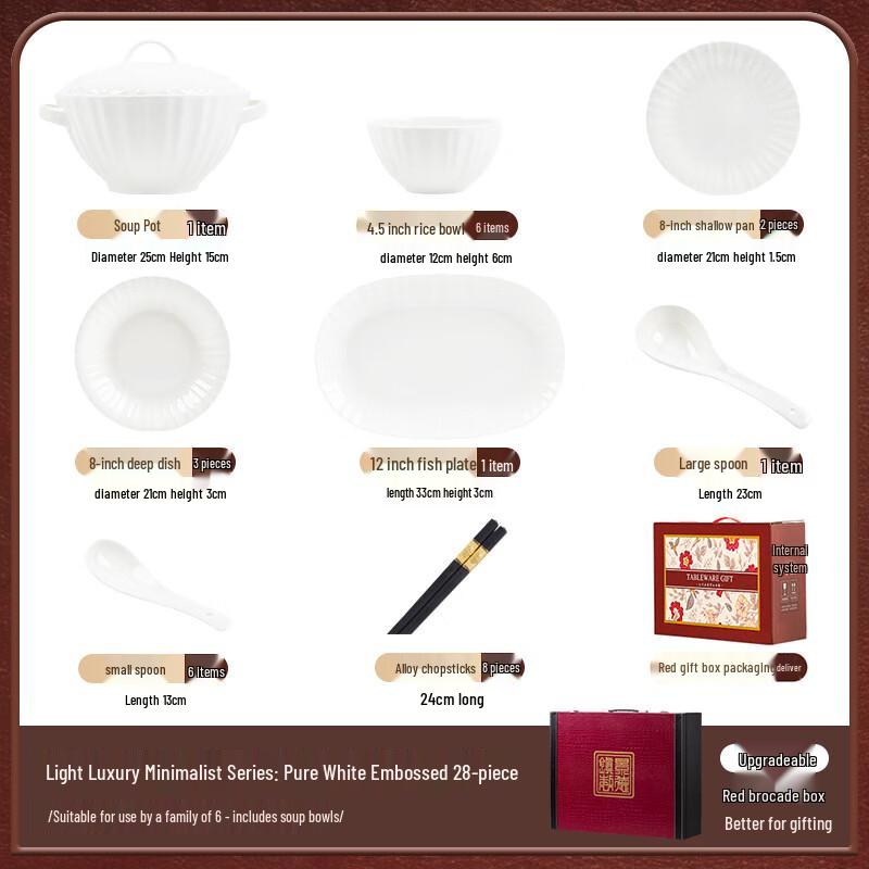 Moda Lanka Embossed Ceramic Dinnerware Set