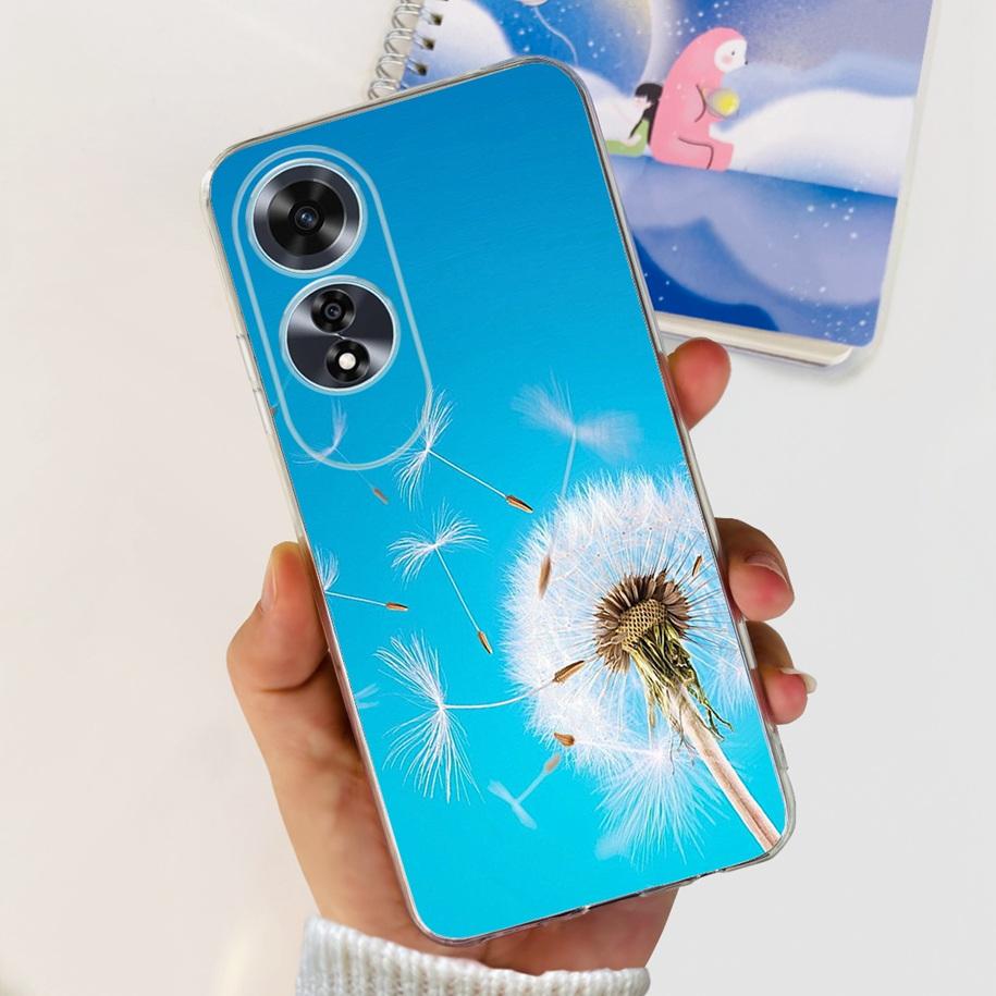 For OPPO A60 4G Case CPH2631 Cute Cat Cartoon Transparent TPU Silicone Soft Slim Cover For OPPO A60 A 60 OPPOA60 2024 Bumper New