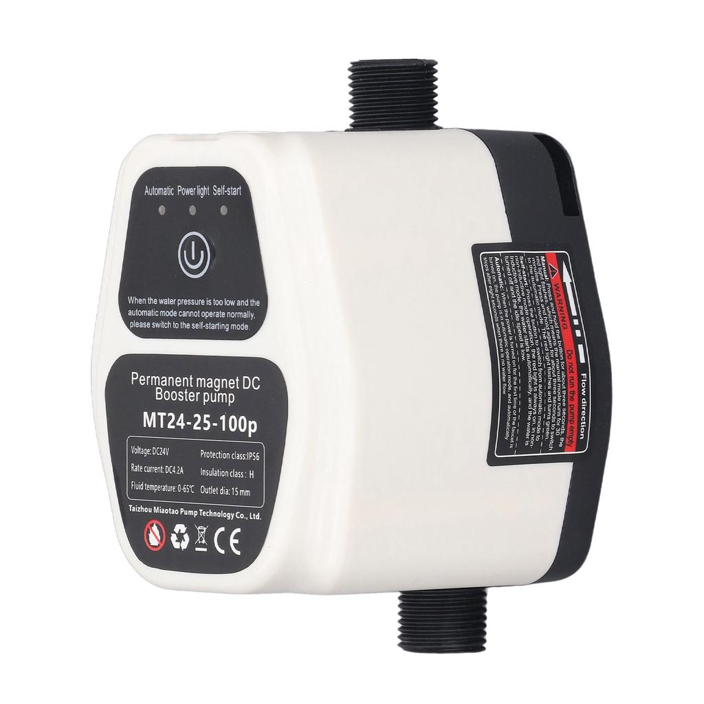Booster Pump 100W 24V 25L Full Automatic Intelligent Sensing Quiet Water Pressure Boost Pump 100‑240V EU Plug