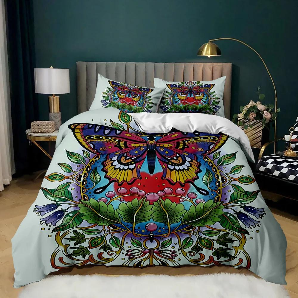 Insect Duvet Cover Set Vintage Old Backdrop With Dragonfly Bedding Set Pillowcase Double Queen King Size Polyester Qulit Cover