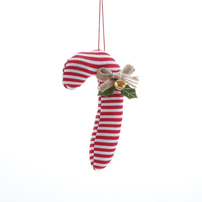 Christmas Cane Candy Pendant Red Christmas Tree Decoration Bell Bow Pendant Xmas Tree White Red Lollipop Hanging Decoration