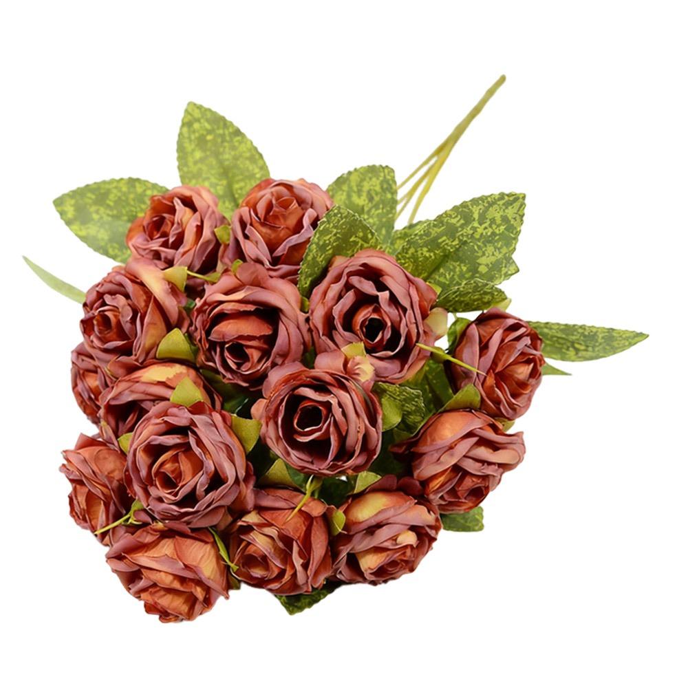 

15 Heads Simulation Flower Rose Multicolor Decorative Flower Creative Faux Flower Party Supplies