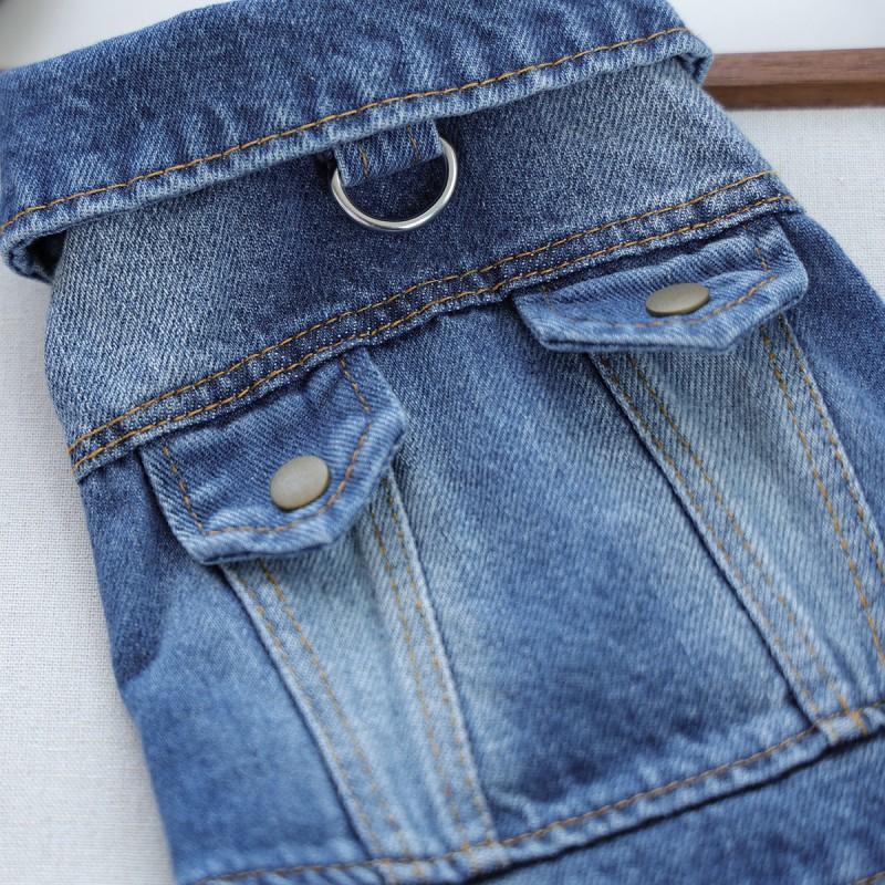Pet Dog Cat Vest Soft Breathable Cotton Denim Outfit Stylish Retro Casual Wear Small Medium Large Breeds