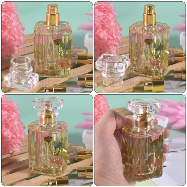 3 Pcs Perfume Bottle Silicone Resin Molds UV Resin Epoxy Silicone Casting Molds