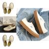 Beige Ladies Casual Canvas Shoes With Low-top Design And Rubber Sole