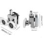 Shower Door Rollers Replacement Zinc Alloy Wheels with Anti Collision Block and Screws for Curved and Glass Doors