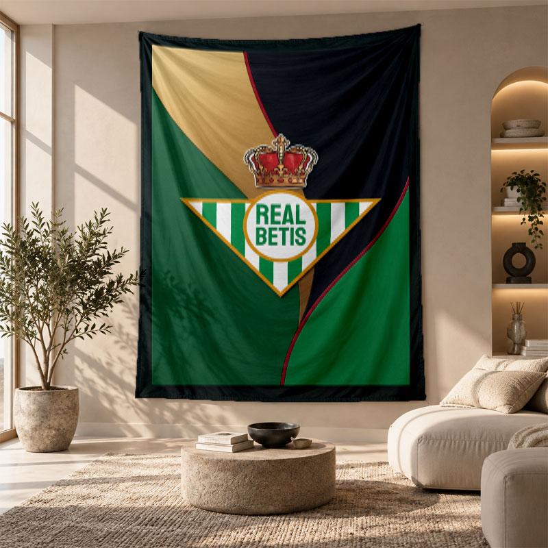 Decorative Tapestry,Real Betis Football Printed Wall Art, Lightweight Wall Hanging For Bedroom Background