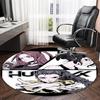 1pc KPop Demon Hunters10 Print Round Carpet Chair Round Carpet Suitable for Bedroom Living Room Home Decorative Carpet