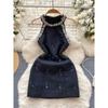Accessible Luxury Silm Exquisite Rhinestone Dress Small Dress