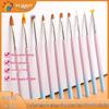 Blue-Pink Gradient Metal Handle Nail Art Brush Set (10-Piece) - Boxed for Carving and Ombre Designs